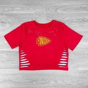 Womens Red Kansas City Chiefs Football Croptop, Kansas City Chiefs Kingdom tee